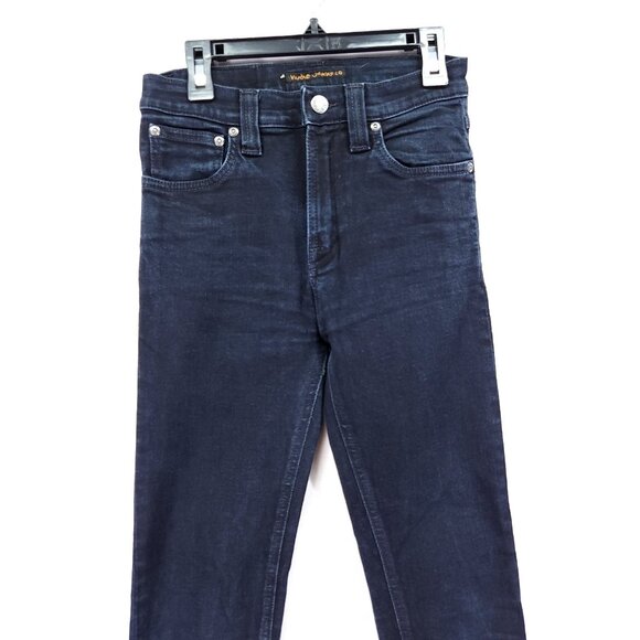 Nudie Jeans Womens Size 27X34 Skinny Mid Rise Slimming Stretch Faded Blue - Picture 3 of 15